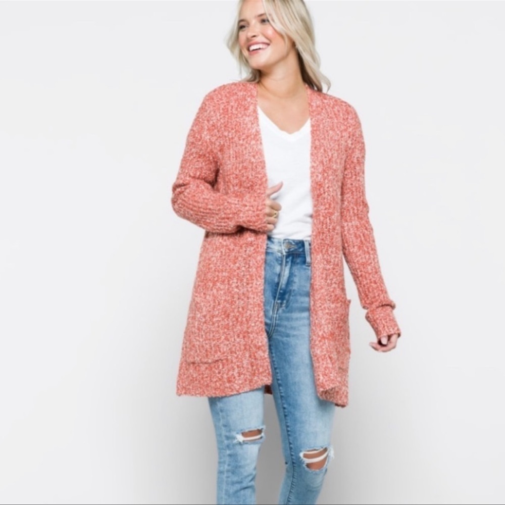 BB Dakota Long Cardigan Open front Soft Knit